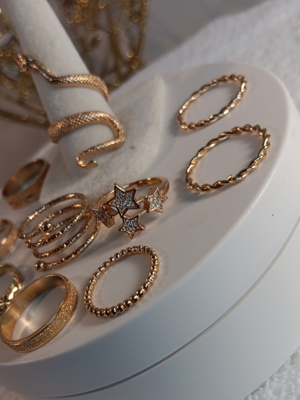 Gold-Tone Stackable Rings - 10 Pc. Set - Picture 4 of 5